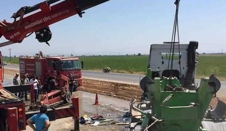 Topboğazı’nda Beton Mikseri Devrildi