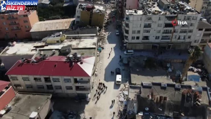 Hatay Samandağ’da enkaz yığınları bu türlü görüntülendi