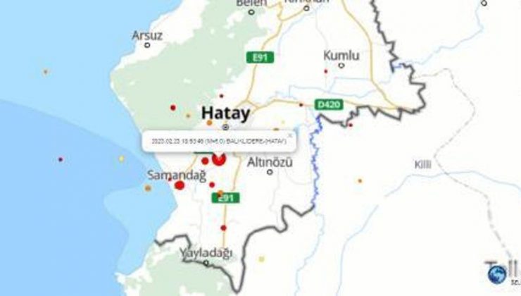 Hatay’ın Defne ilçesinde 5 büyüklüğünde sarsıntı