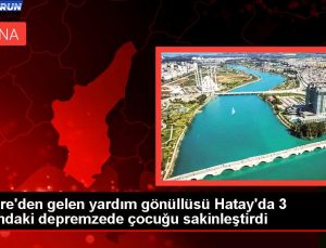 İsviçre’den gelen yardım gönüllüsü Hatay’da 3 yaşındaki depremzede çocuğu sakinleştirdi