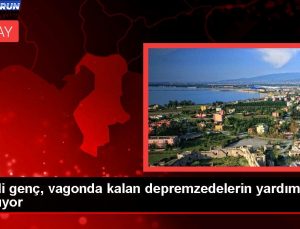 Liseli genç, vagonda kalan depremzedelerin yardımına koşuyor