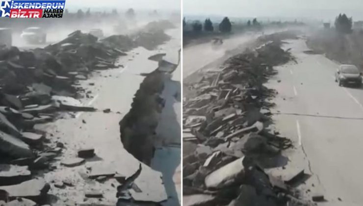 Zelzelenin büyük yıkım yaşattığı Hatay’da karayolu kağıt üzere yırtıldı