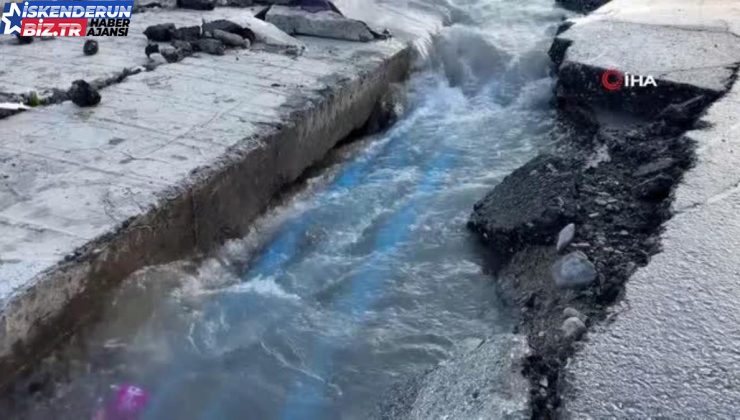 Denizin taştığı İskenderun’da son durum bu türlü görüntülendi