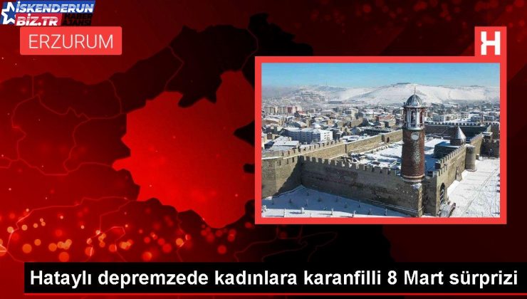 Hataylı depremzede bayanlara karanfilli 8 Mart sürprizi