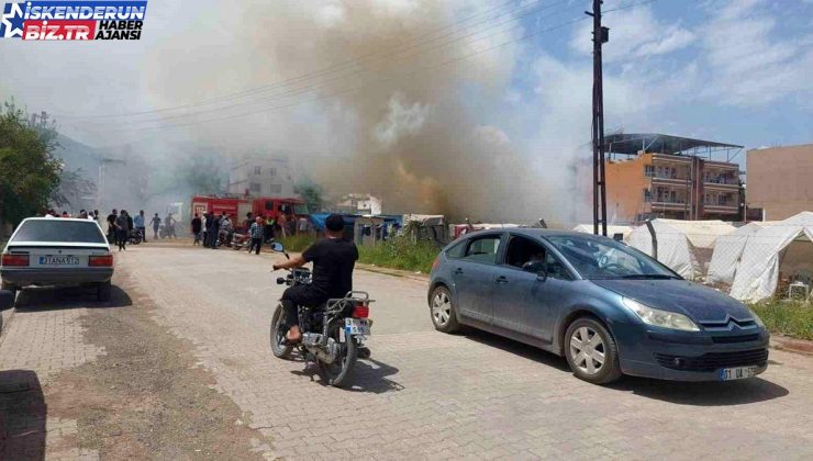 Hatay’da çadırda çıkan yangın araçlara da sıçradı