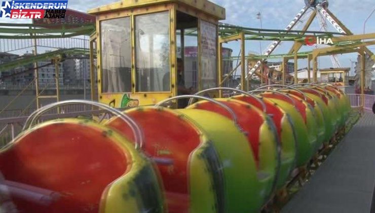 Hatay’da lunapark çocukların yüzlerini güldürdü