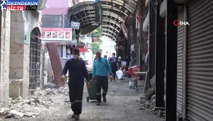 Tarihi Uzun Çarşı’da esnaf yaralarını sarıyor