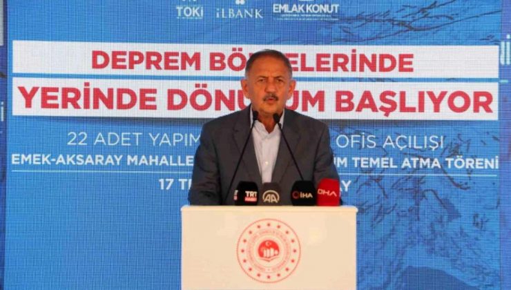 Bakan Özhaseki: “Yerinde dönüşüm projesine e-Devlet üzerinden son bir saat içerisinde tam bin 200 müracaat oldu”