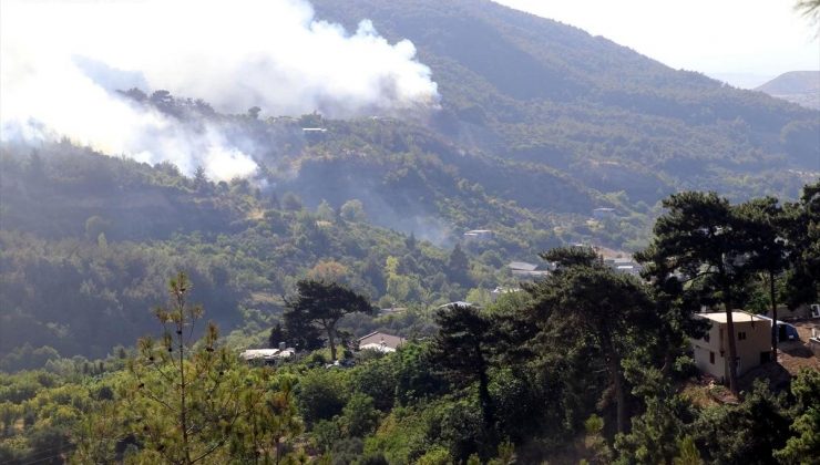 Hatay’ın Belen ilçesinde çıkan orman yangını söndürülmeye çalışılıyor