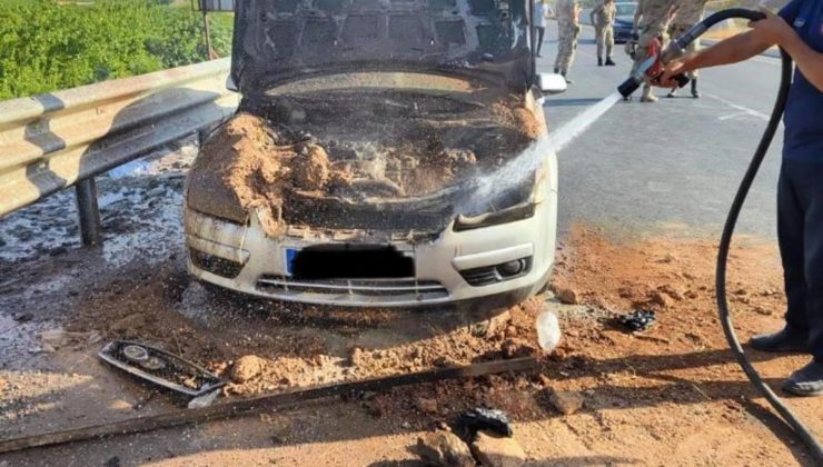 Hatay’ın Hassa ilçesinde araç yangını söndürüldü