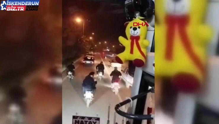 Hatay’da asker uğurlama konvoyunda trafiği tehlikeye atan motosiklet şoförlerine ceza