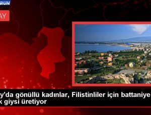 Hatay’da bayanlar Gazze için battaniye ve kışlık kıyafet tasarlıyor