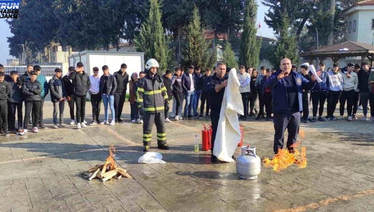 Hatay’da öğrencilere yangın eğitimi verildi