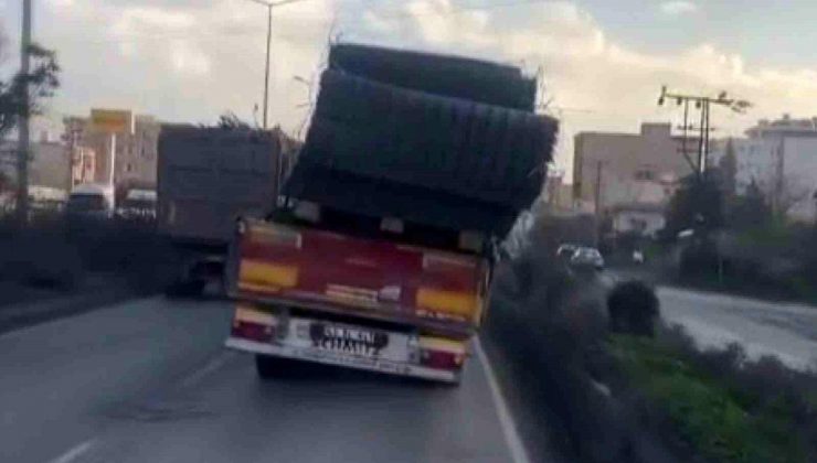 Hatay’da Tehlikeli Tır Seyahati