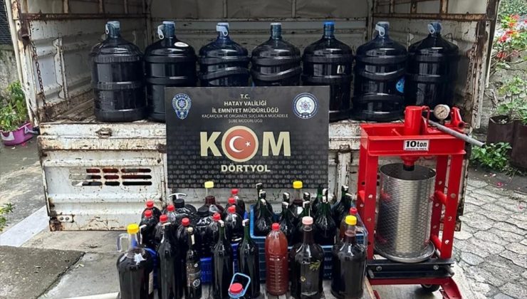 Hatay’da uydurma içki operasyonu: 224,5 litre geçersiz içki ele geçirildi