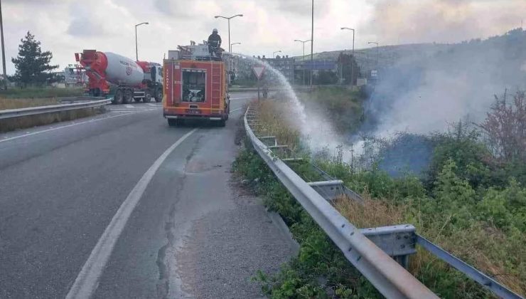 Hatay’ın Belen ilçesinde çalılık ve otluk alanda yangın çıktı