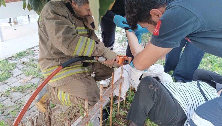 İskenderun’da demir korkuluk kazası