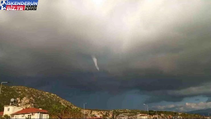 Hatay’da deniz üzerinde hortum görüntülendi