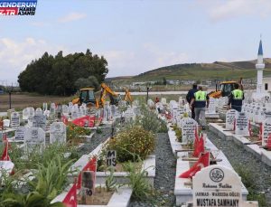 Hatay’da sağanak sonucu mezarlıkta çökme: Kabirler hasar gördü