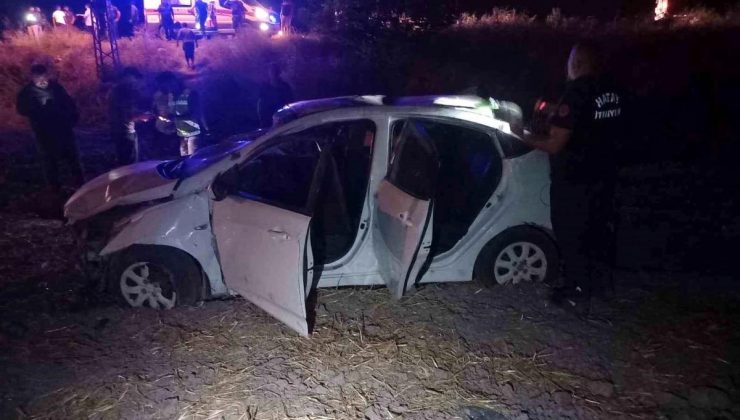 Hatay’da tarlaya uçan araçta 3 kişi yaralandı