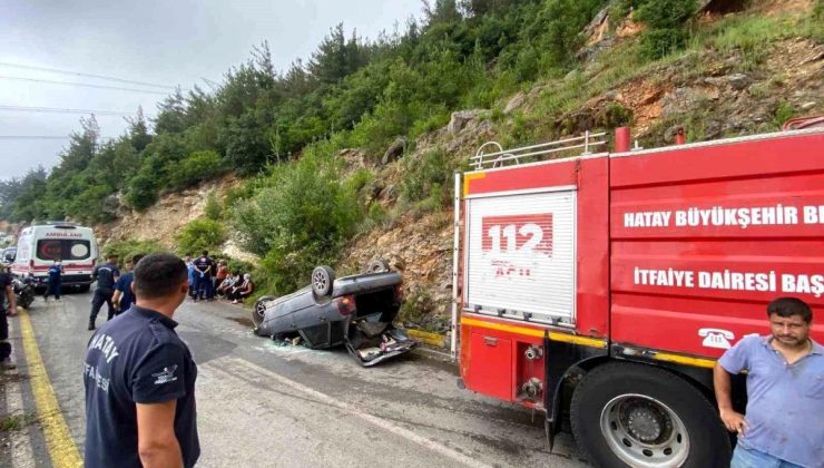 Hatay’da Yayla Yolunda Araba Takla Attı, 3 Kişi Yaralandı