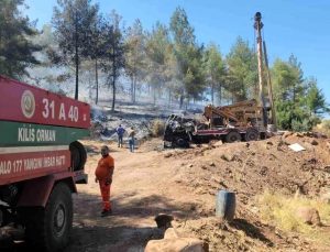 Hatay’da sondaj aracında başlayan yangın denetim altına alındı