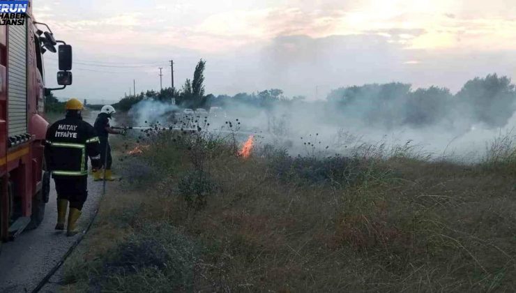 Hatay’ın Erzin ilçesinde doğal gaz borusu üzerinde yangın çıktı