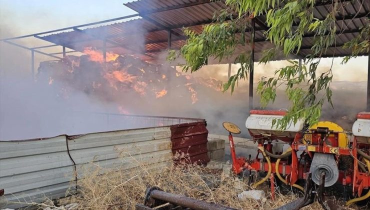 Hatay’ın Reyhanlı ilçesinde samanlıkta çıkan yangın söndürüldü