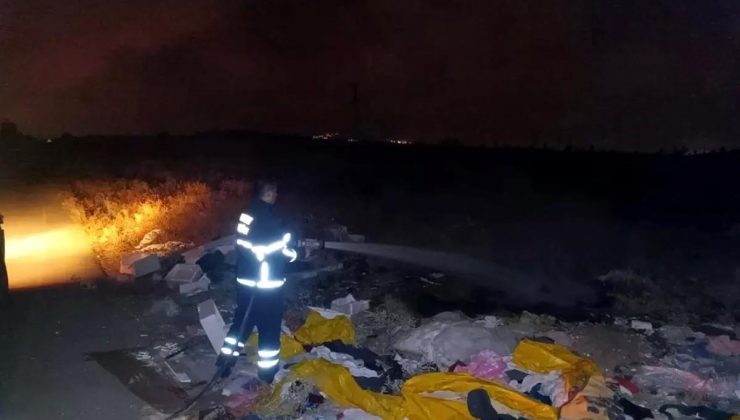 Hatay’da mezarlık yanında çıkan otluk yangını itfaiye takımları tarafından büyümeden söndürüldü