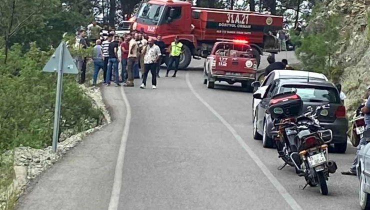 Hatay’da motosiklet şoförü uçurumdan yuvarlandı