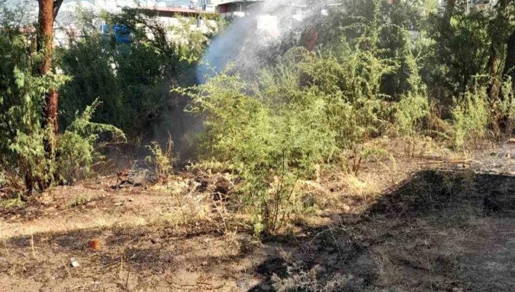 İskenderun’da çıkan bahçe yangını itfaiye grupları tarafından söndürüldü