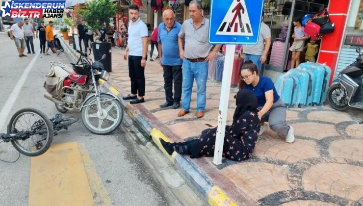 Hatay’da motosikletle bisikletin çarpışması sonucu 2 kişi yaralandı