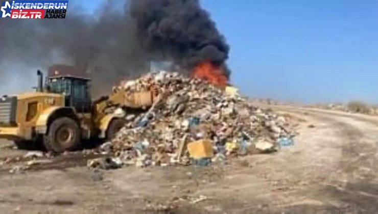 Hatay’ın Hassa ilçesinde çıkan çöp yangını söndürüldü