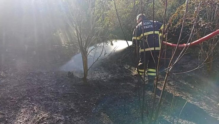 Hatay’da Bahçe Yangını İtfaiye Takımları Tarafından Söndürüldü