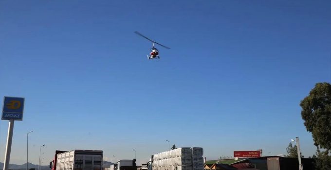 Hatay’da Cayrokopterle Trafik Kontrolü Yapıldı