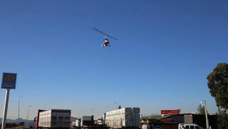 Hatay’da Cayrokopterle Trafik Kontrolü Yapıldı